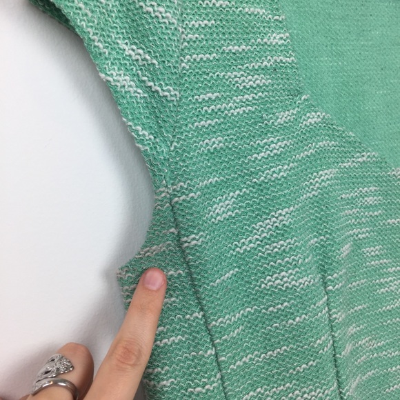 Anthropologie Postage Stamp Green Peplum Knit L - Picture 5 of 7